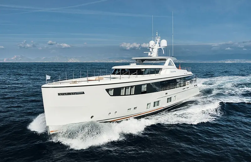 Solemates underway off the south of France, the fifth hull in Mulder's ThirtySix series and delivered in July 2022 with exterior design by Claydon Reeves.