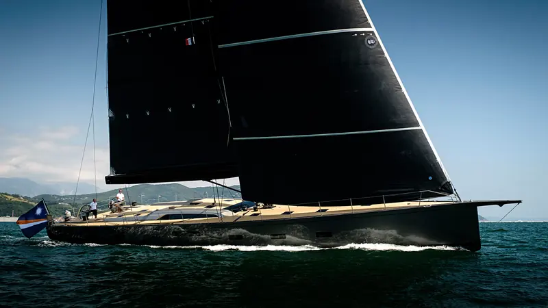 The Southern Wind SW96 Sorceress under sail off South Africa, one of six SW96 hulls with Farr naval architecture (Carlo Baroncini Photography).