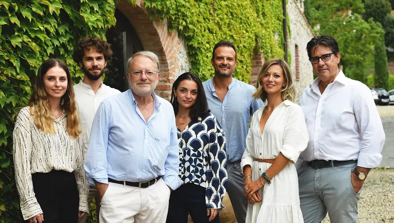 Fulvio De Simoni with the studio's current team outside their base near Milan - the practice he formed in 2015 to carry his own name forward.