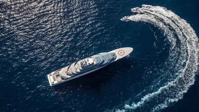 Jubilee, the 110 metre Oceanco Lobanov drew in 2017, now sailing under a new owner as Kaos.