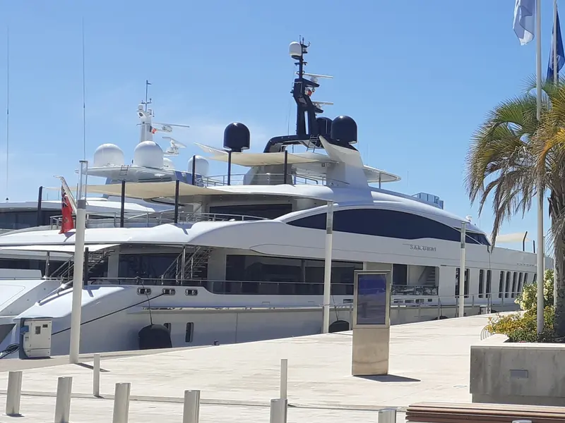 Samurai, the 60.2 metre Alia Yachts superyacht delivered in 2016, moored at Port Canto, Cannes. The largest yacht the Turkish yard had launched at the time.