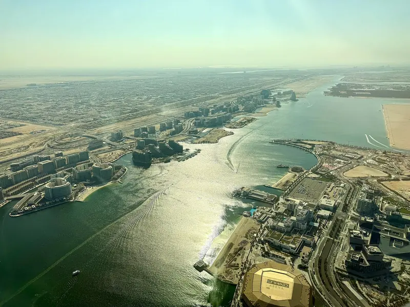 Yas Bay Waterfront on Yas Island, the newer dining and entertainment strip a short walk from Yas Marina's own berths.