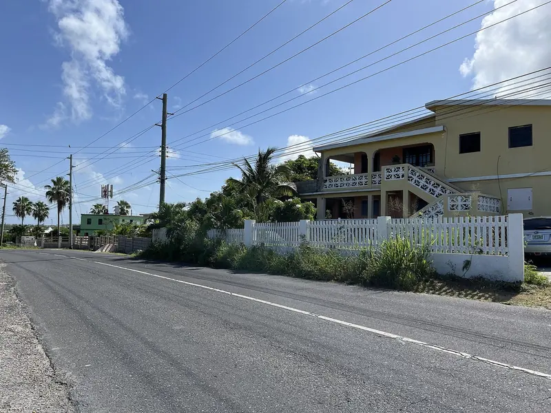A residential road on Anguilla's North Side, typical of the island's quiet, low-density development.