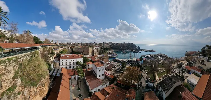 Antalya's old harbour and Kaleici old town, on Turkey's Turquoise Coast, where Bering Yachts bases its shipbuilding operation.