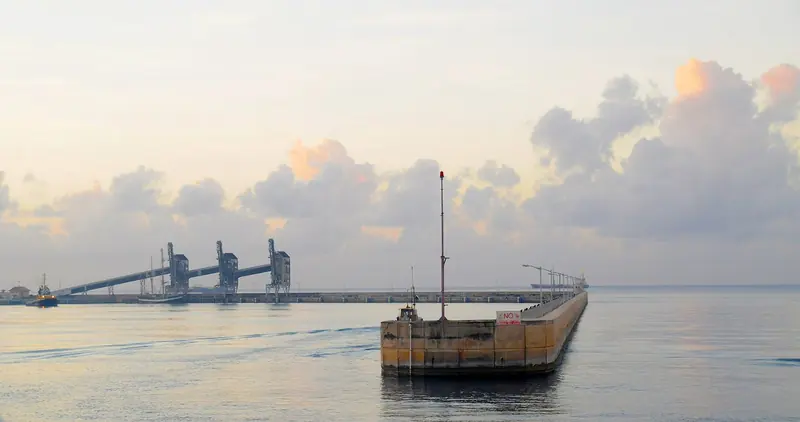 The main breakwater guarding Bridgetown's Deep Water Harbour, the commercial port that serves as Barbados' alternative entry point for larger yachts and cargo.