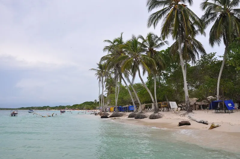 Playa Blanca on Isla Baru in the Islas del Rosario, the archipelago half an hour offshore that most yachts anchoring at Cartagena actually come to see.