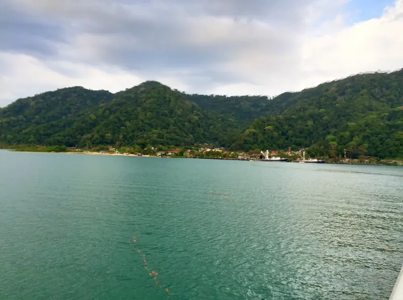 The coast at Golfito, the far south's only real marina base and the usual jumping-off point for the Osa Peninsula and Corcovado National Park.