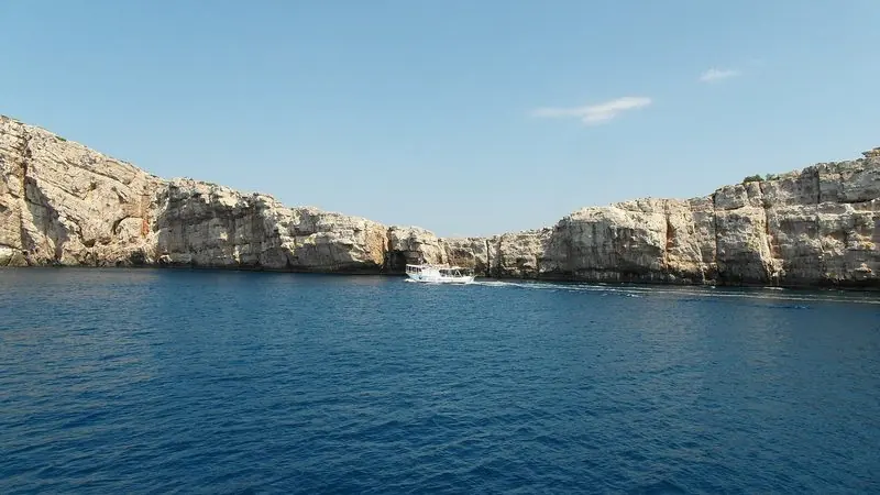 The cliffs of the Kornati islands, a national park cruised almost entirely by boat.