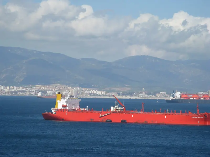 A tanker lies in the Bay of Gibraltar off Algeciras, in the largest bunkering port in the Mediterranean and the reason many yachts stop here at all.