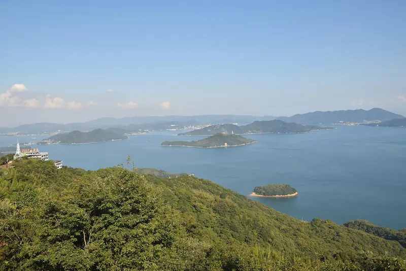 The Inland Sea off Onomichi, the town at the mainland end of the Shimanami Kaido island chain.