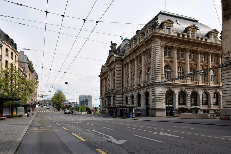 The Place Saint-Francois in Lausanne, home to the headquarters of the Banque Cantonale Vaudoise, one of the private banks that draws owners to this lake.