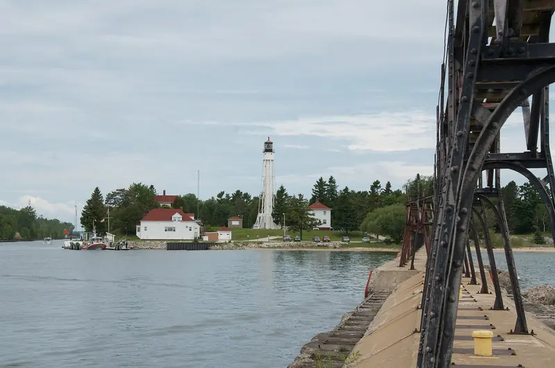 One of the two lighthouses marking the Sturgeon Bay Ship Canal, the cut that lets Door County traffic skip the run around the Door Peninsula.