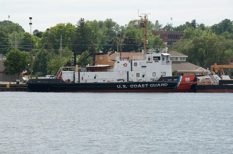 A US Coast Guard cutter at Sturgeon Bay, the Door County town that is also home to one of the Lakes' working shipyards.