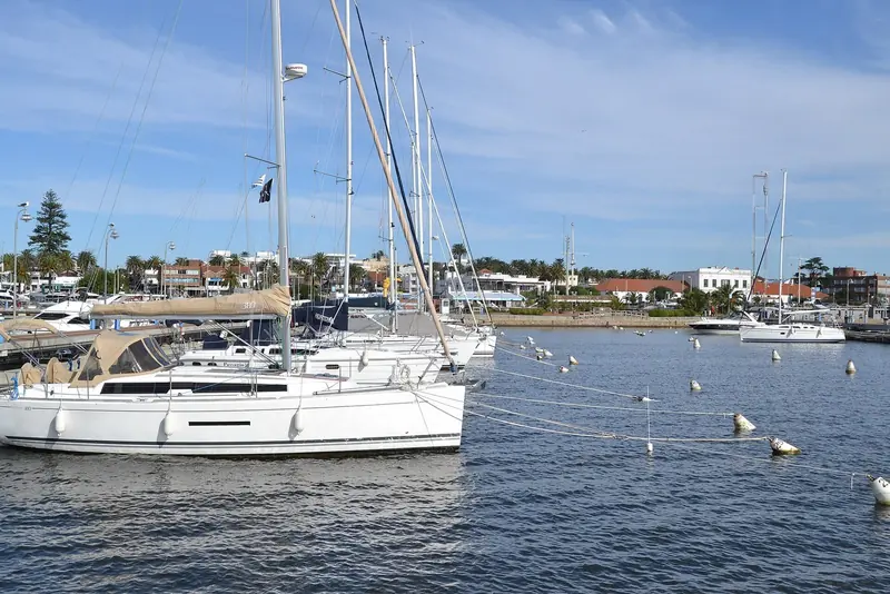 Sailboats on moorings in Puerto de Punta del Este, the port that has run at or past its stated capacity every high season since at least 2023.
