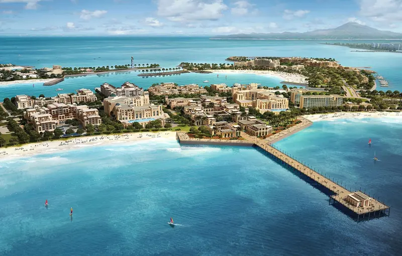 Aerial view of Treasure Island, one of the four islets making up Al Marjan Island.