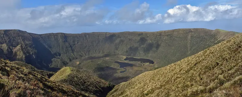 The Caldeira do Faial, a 2 km-wide volcanic crater above the harbour