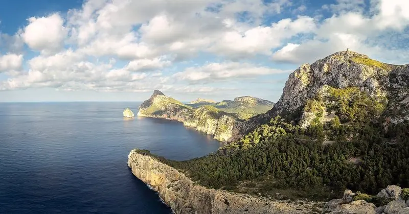 The cliffs of Cap de Formentor at the northern end of Mallorca.