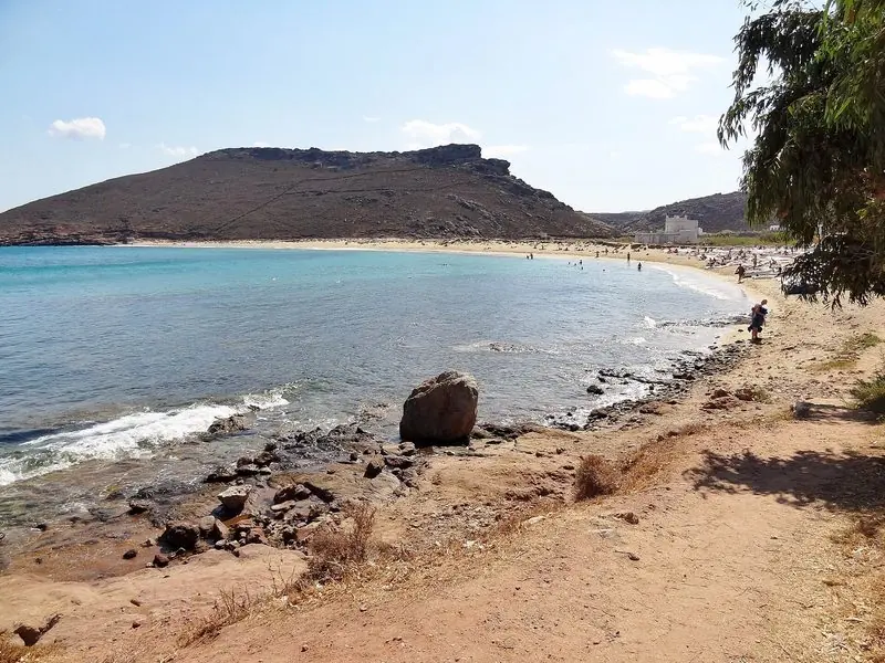 An open bay on the north coast, exposed once the meltemi fills in.
