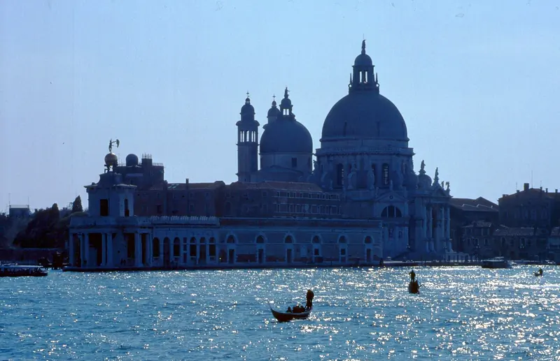 The Bacino di San Marco, the open water in front of the Doge's Palace where the largest vessels still permitted in the centre now anchor or pass through under restriction.