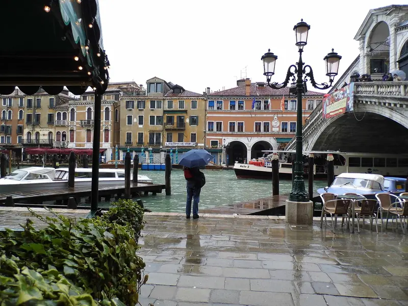 The Rialto from the water. Every approach into central Venice is a canal, not a road, which is the single fact that shapes every other rule on this page.