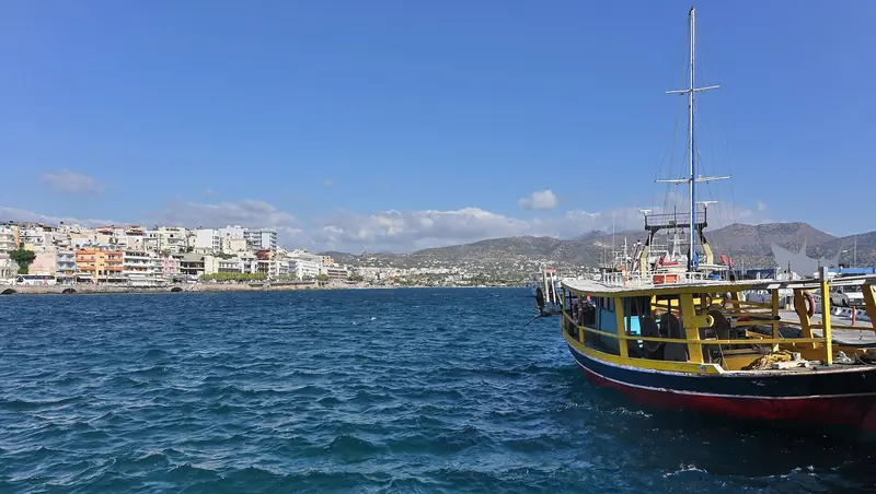 Agios Nikolaos harbour, on Crete's north-eastern coast, where the upgraded marina now operates.