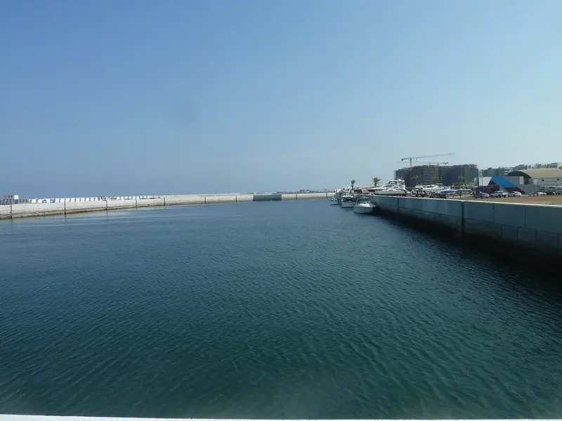 The basin under construction. Al Mouj has been built in phases and parts of it are still going up.
