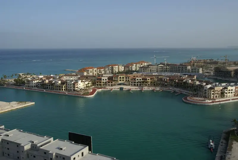 Marina Cap Cana in 2007, its basin freshly excavated and the surrounding development still under construction.