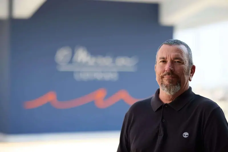One of the marina's managers at the office - D-Marin runs Lefkas as one of its chain of Mediterranean and Turkish marinas.