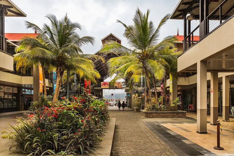 Eden Plaza, the shopping and restaurant promenade a short walk from the berths