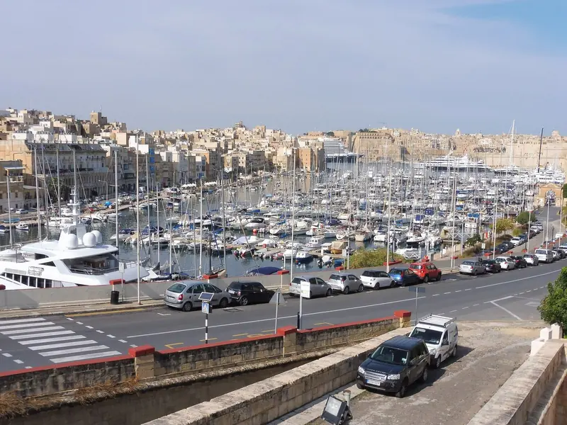 The Birgu basin with Valletta on the far shore, a few minutes away across the water by dghajsa.