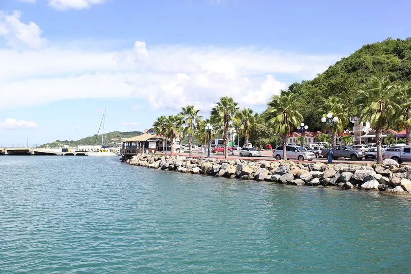 Fort-Louis Marina at Marigot on the French side, the other place a yacht can lie on this island and a different set of formalities.
