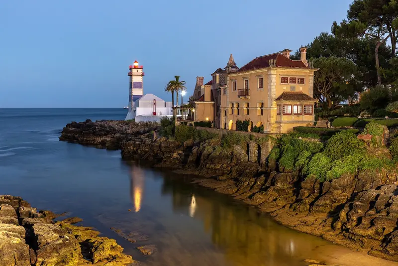 The Santa Marta lighthouse on the point just west of the marina, the mark you round coming in.