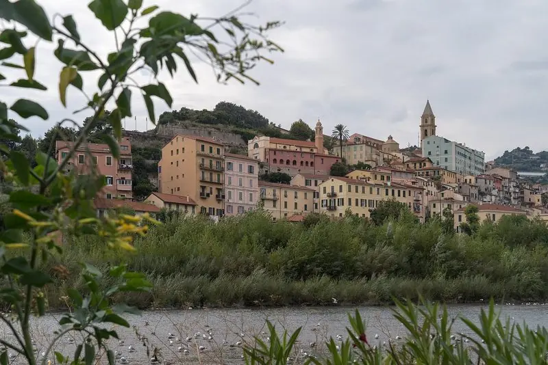 Ventimiglia Alta packs its old houses onto the ridge above the river, a short way inland from the sea front.