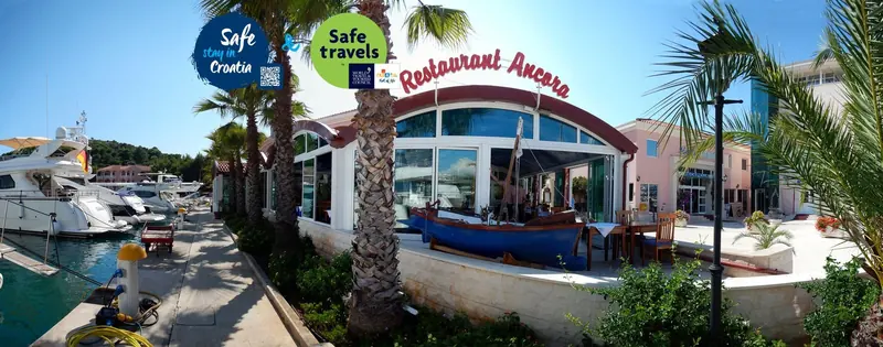 The marina's restaurant row, a short walk along the quay from any berth.