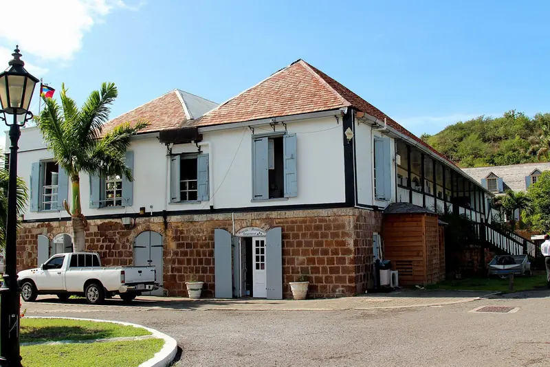 A restored colonial building inside the dockyard grounds.