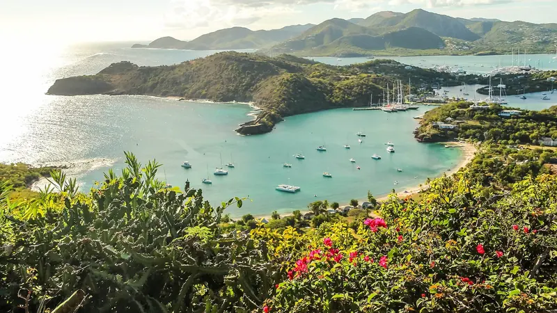 Antigua's Shirley Heights and English Harbour, the panoramic view a short walk or drive from the dockyard itself.