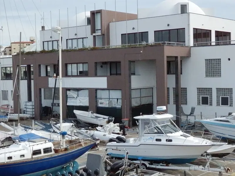 Boats on the pontoons at Ponta Delgada. Most of what ties up here is passing through, not based here.