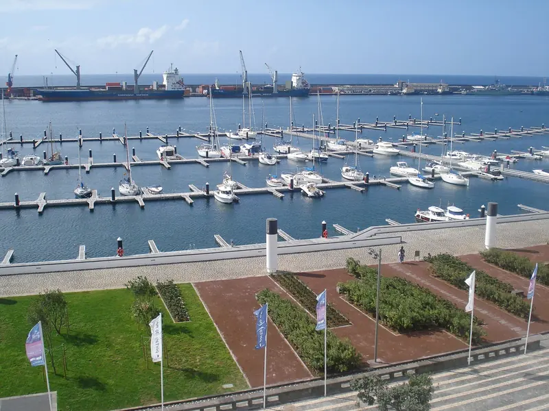 The marina basin at Ponta Delgada, built into the breakwater that gave the harbour real shelter for the first time in the 1990s.