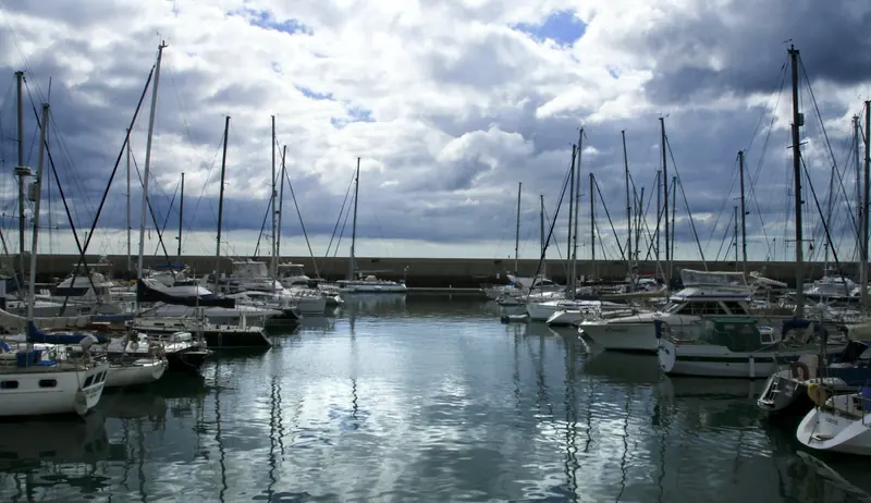 Yachts alongside at Puerto Calero. In November and December the pontoons fill with boats staging for the Atlantic crossing.