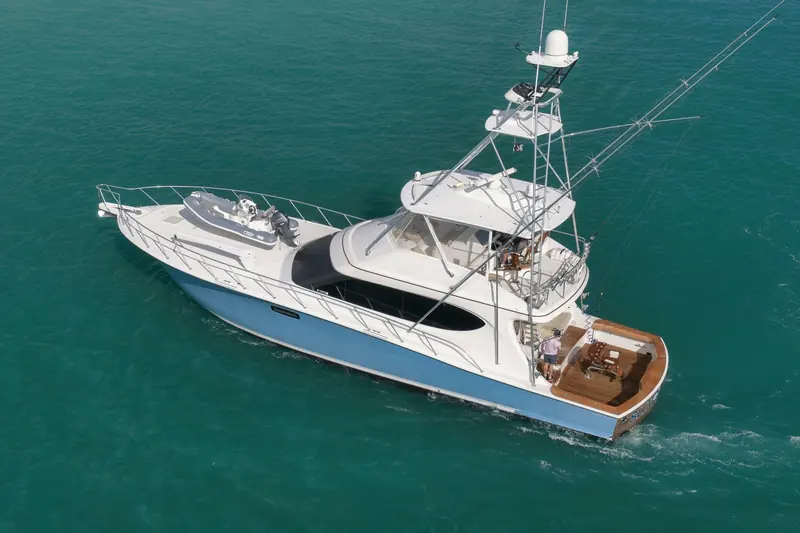 The Hatteras GT70 Slim Shady's cockpit.