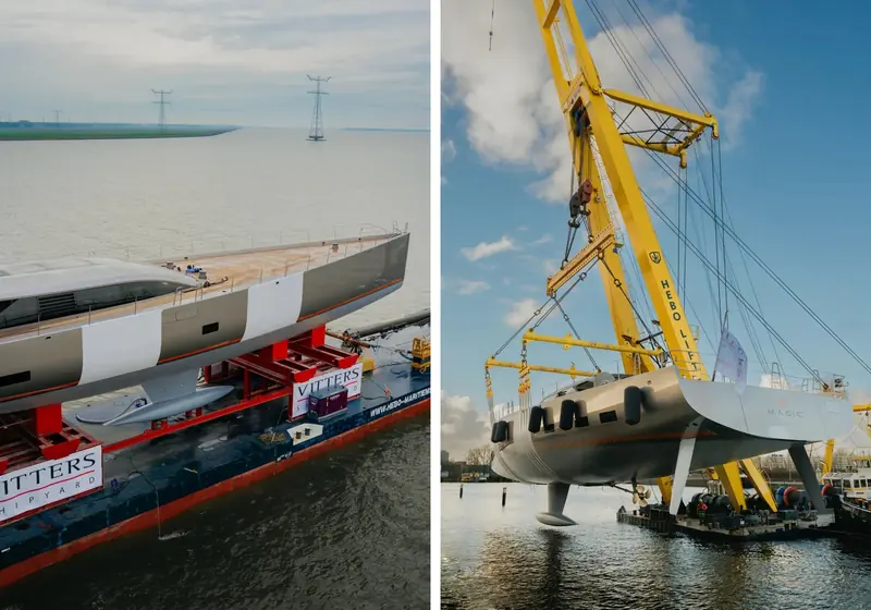 Magic's hull under construction at Vitters Shipyard before her January 2025 launch.