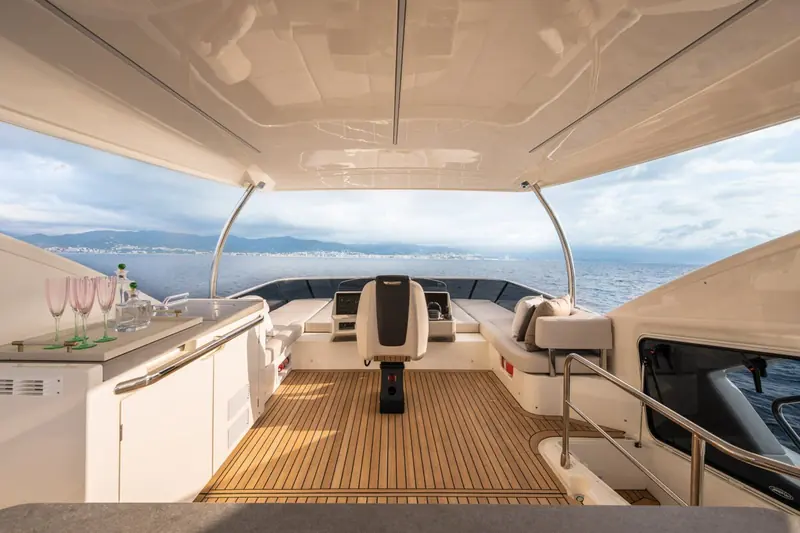 The Absolute Navetta 50 Calypso, the smallest of the three Generation 2026 premieres at 14.95 metres.