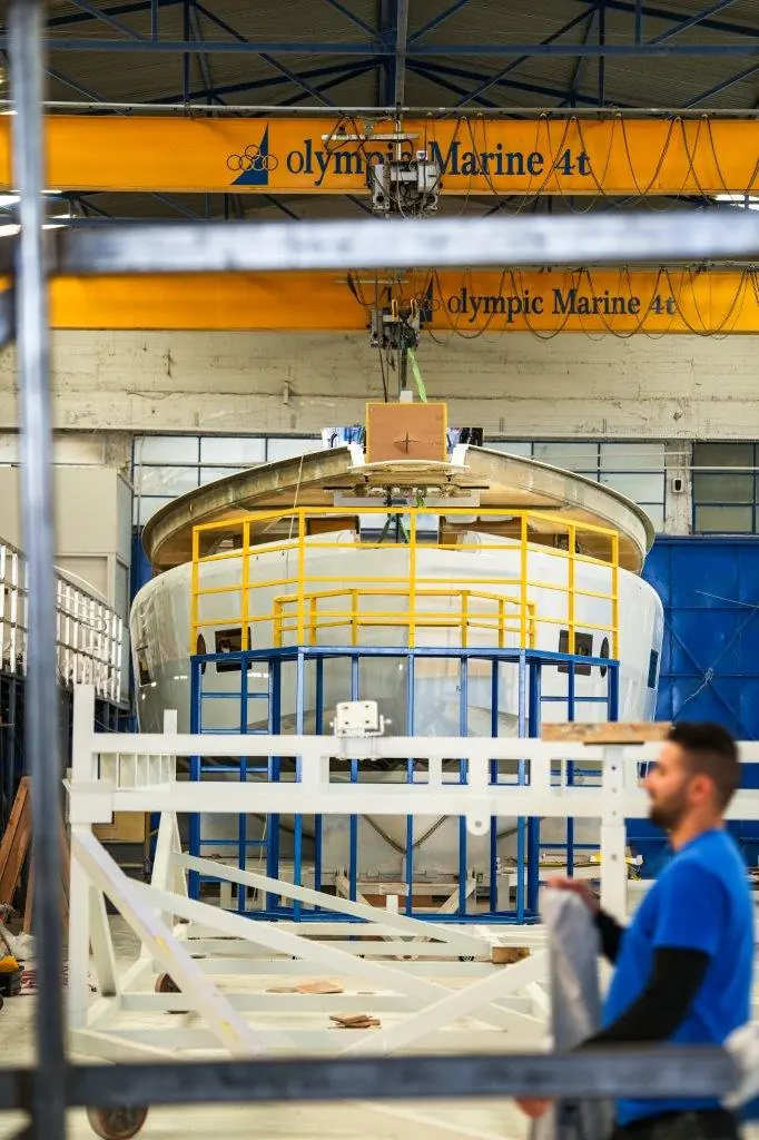 Inside Omikron's Lavrio facility, part of the Olympic Marine yard, which also rebuilt the 106.5-metre Dream, a Best Converted Yacht winner.