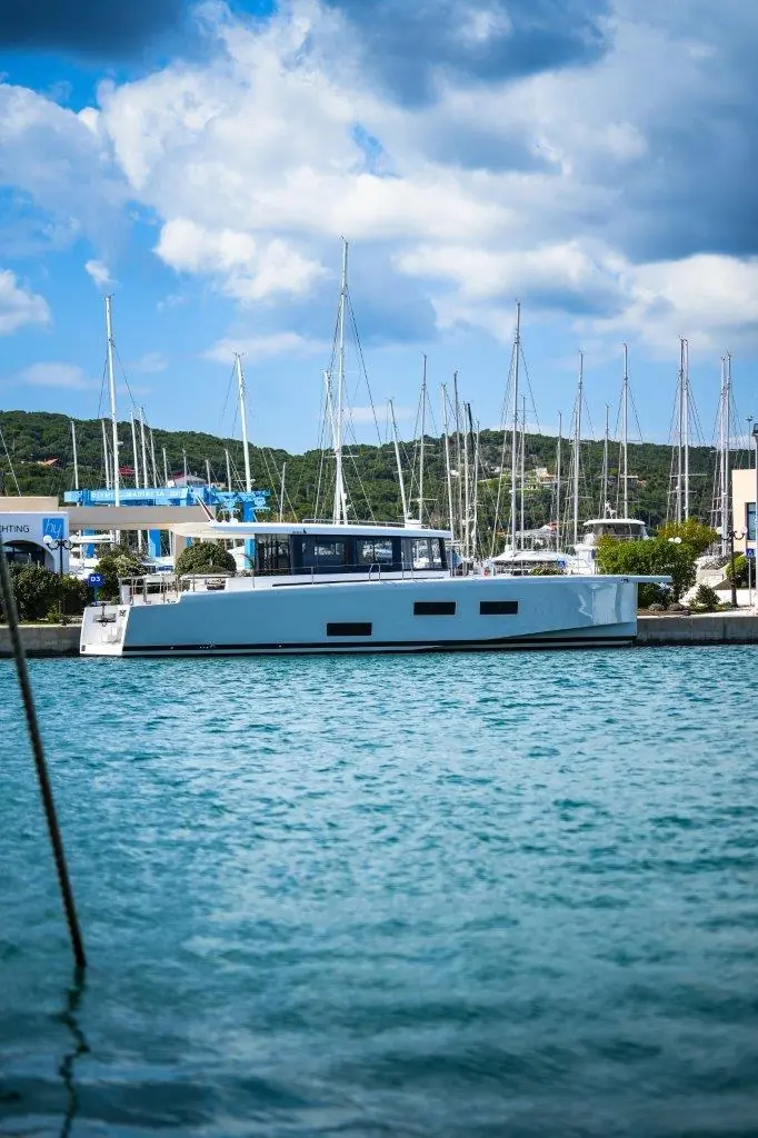 Omikron's OT-60, the smaller carbon-fibre design that reached the water years before its 54-metre sister project.