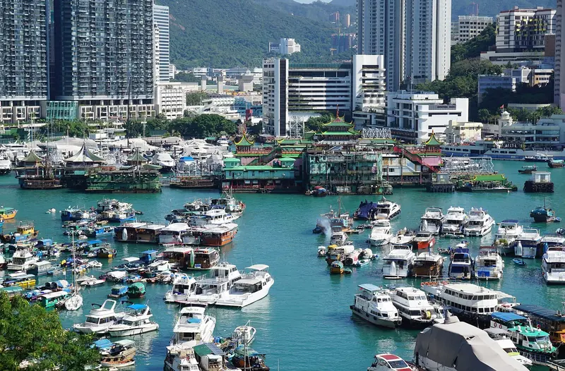 Small craft crowd Aberdeen Harbour in Hong Kong, a reminder of how much of the territory's relationship with the water still runs through modest working boats rather than superyachts built for local owners.