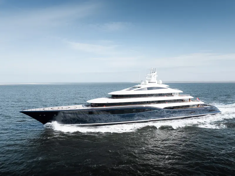 Destiny at speed on sea trials in the North Sea, three months before she was tracking for the Mediterranean.