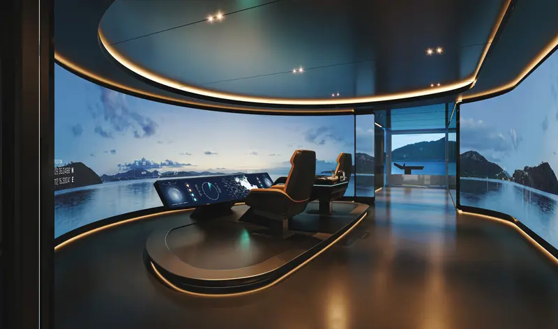 The virtual command centre that replaces Hive's bridge, running on cameras and sensors with wing stations for close-quarters manoeuvring.