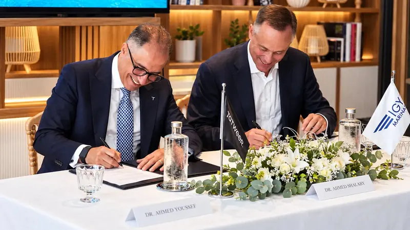 A partnership signing at the Rendezvous, part of M3 Monaco's push to build a network of certified marinas.
