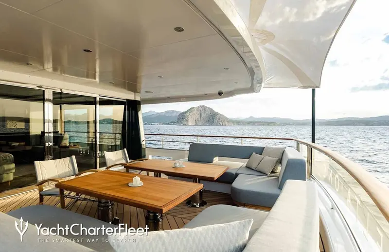 One of the guest cabins. The interior is by Vickers Studio, working alongside exterior designer Claydon Reeves.