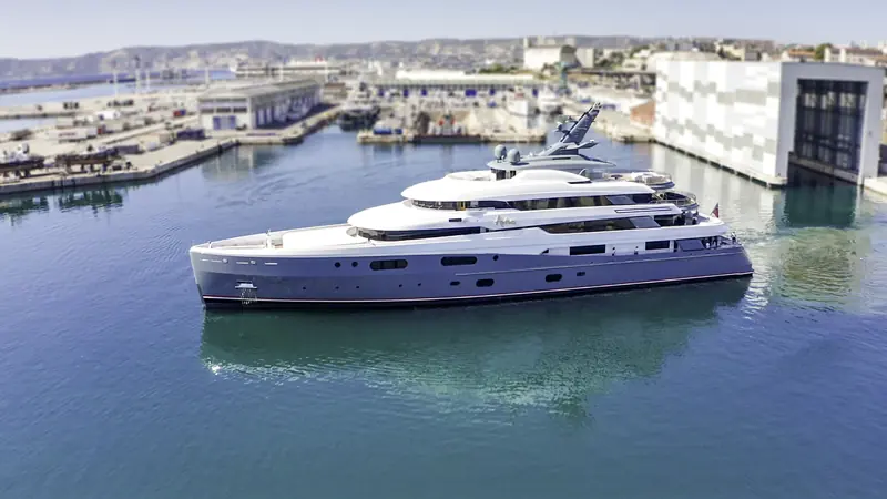 A yacht moored in Marseille's harbour basin beside the network's Marseille facility, one of seven sites spanning Italy, France, Malta and Croatia.